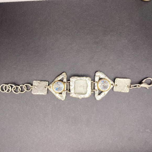 Rare Vintage J Jansen Watch Women Silver / Gold Tone Art Handmade 7.75 - 6.25" - Picture 4 of 16